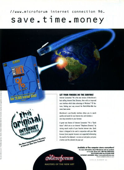 Microforum Internet Connection advertisement - 1996