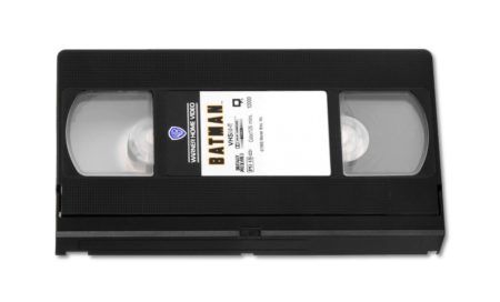 A VHS tape that says "Batman" on it.