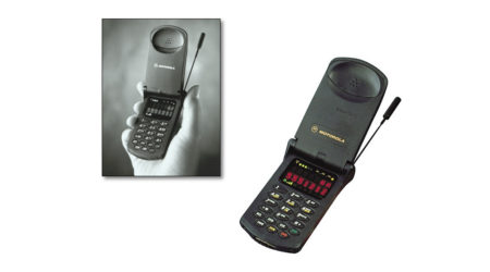 Photos of the Motorola StarTAC phone.